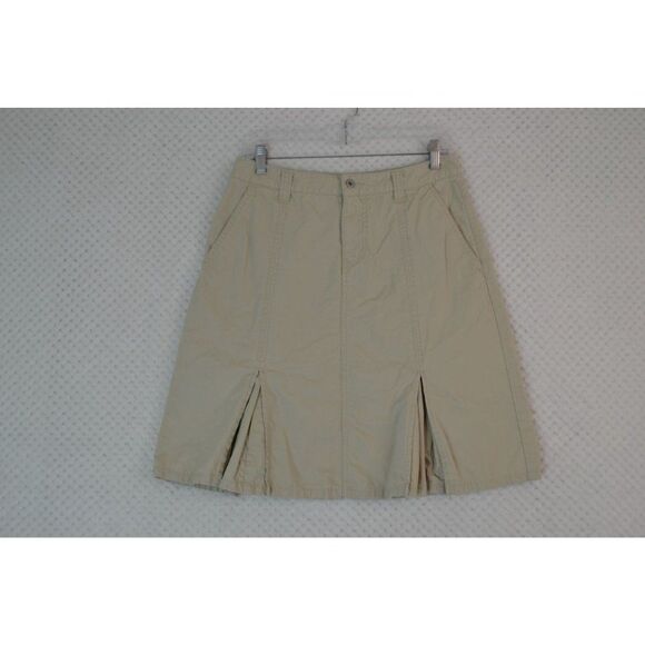 Eddie Bauer Women's 8 Khaki Pleated Skirt - Picture 1 of 12